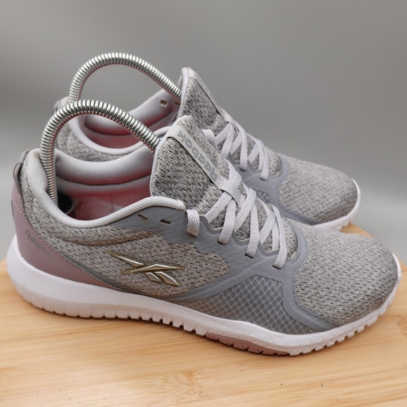 Reebok Shoes Women 9 Flexagon Force Gray Pink Sport Athletic Running EF8941 Flaw - Picture 3 of 11